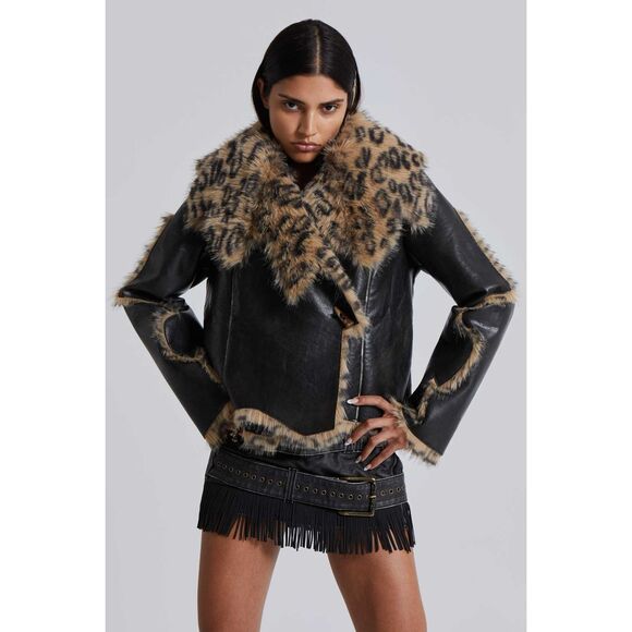 Jaded London Black and Brown Leather Jacket - Picture 12 of 14